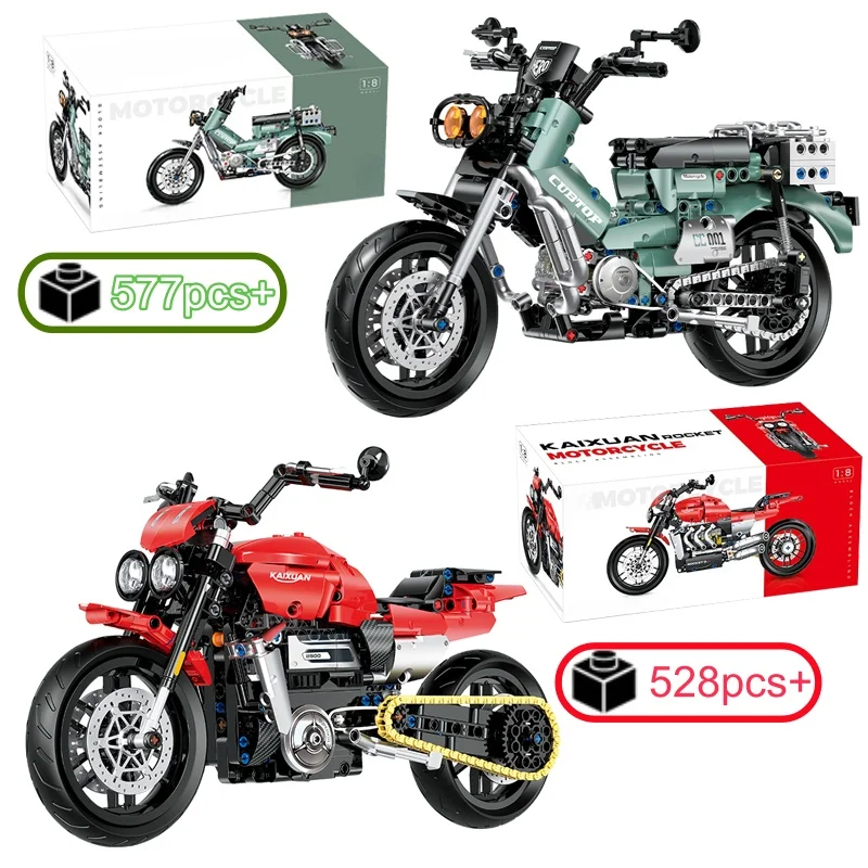 

1:8 Technical Motorcycle Model Building Blocks Kit MOC Creative Construction Bricks Toys for Kids Christmas birthday gifts