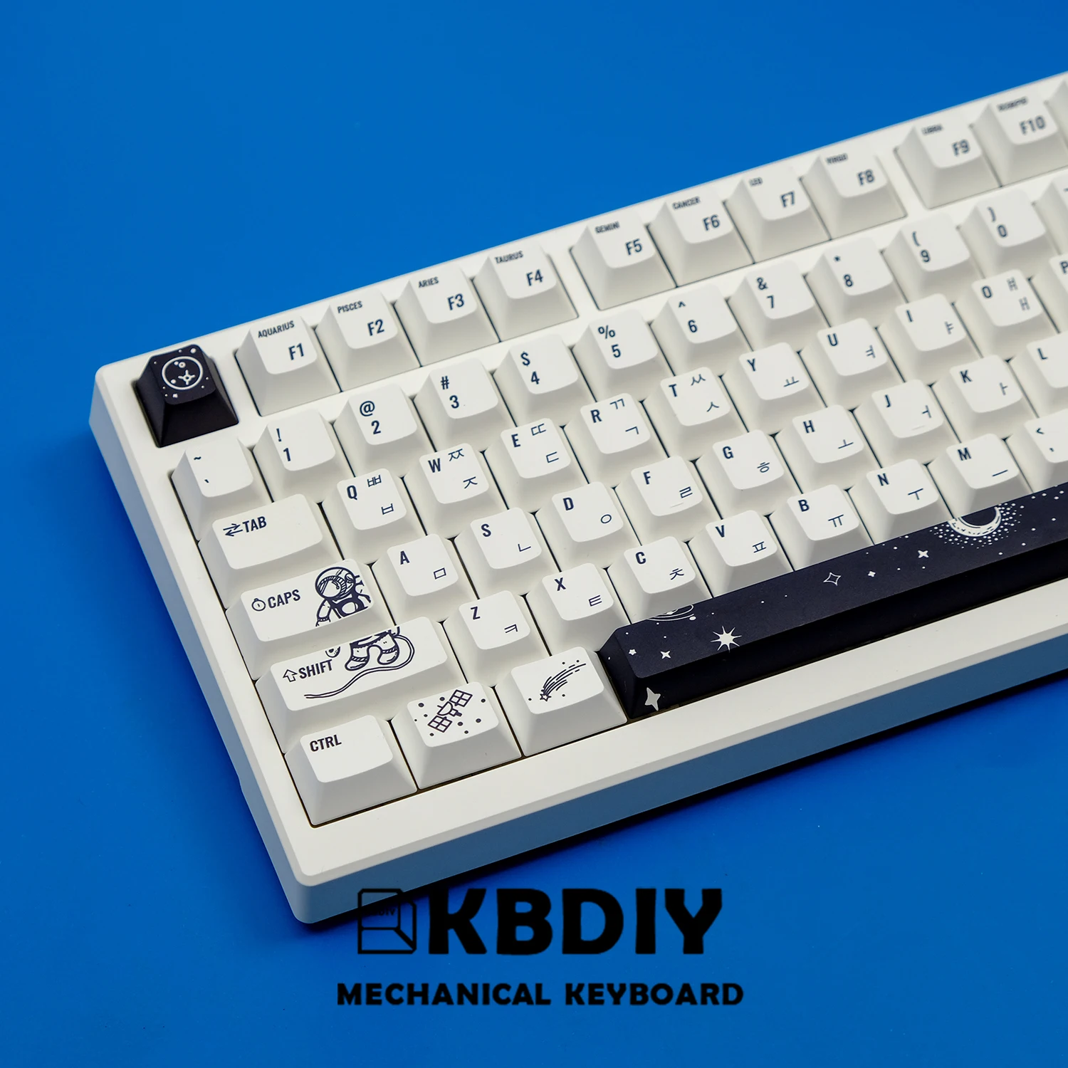 Imagem -04 - Kbdiy-custom Coreano Pbt Espaço Exterior Keycaps Perfil Cereja Coreano Keycap Japonês para Teclado Mecânico Switches mx Iso 7u 143 Chaves