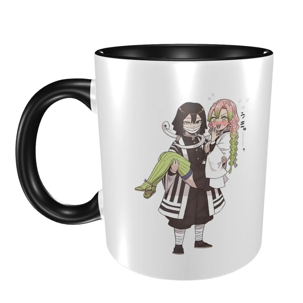 

Кружка Mitsuri Kanroji And Iguro Obanai, забавные керамические кофейные чашки, чайные кружки, чашка для молока, посуда для напитков, подарок для женщины и мужчины