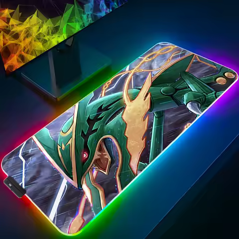 LED Light Desk Mat P-pokemon Charizard XXL Computer Mousepad Backlight Keyboard mat Table Mause Gaming Mouse Pad RGB Carpet