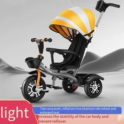 Three-wheeled Baby Stroller Multifunctional Pedal Car Lightweight Stroller Two-way Swivel Seat Three-wheeled Baby Stroller