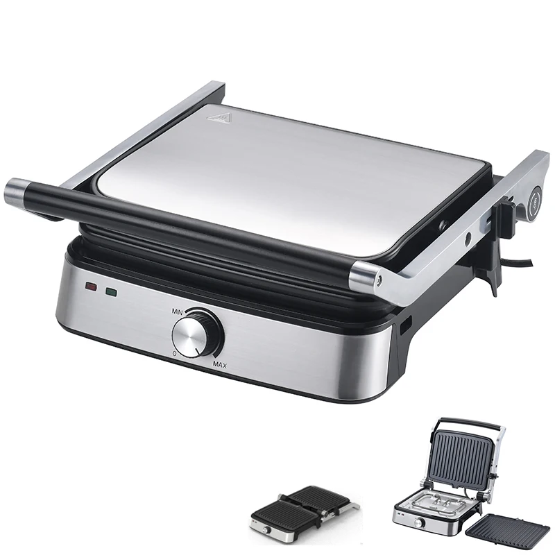 

Removable 4-piece touch grill sandwich press with non-stick plate and cool touch handle