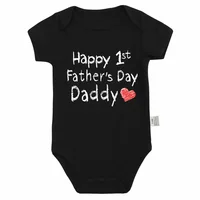 Happy 1st Father's Day Baby Bodysuit 100% Cotton Romper Gift for Daddy 6