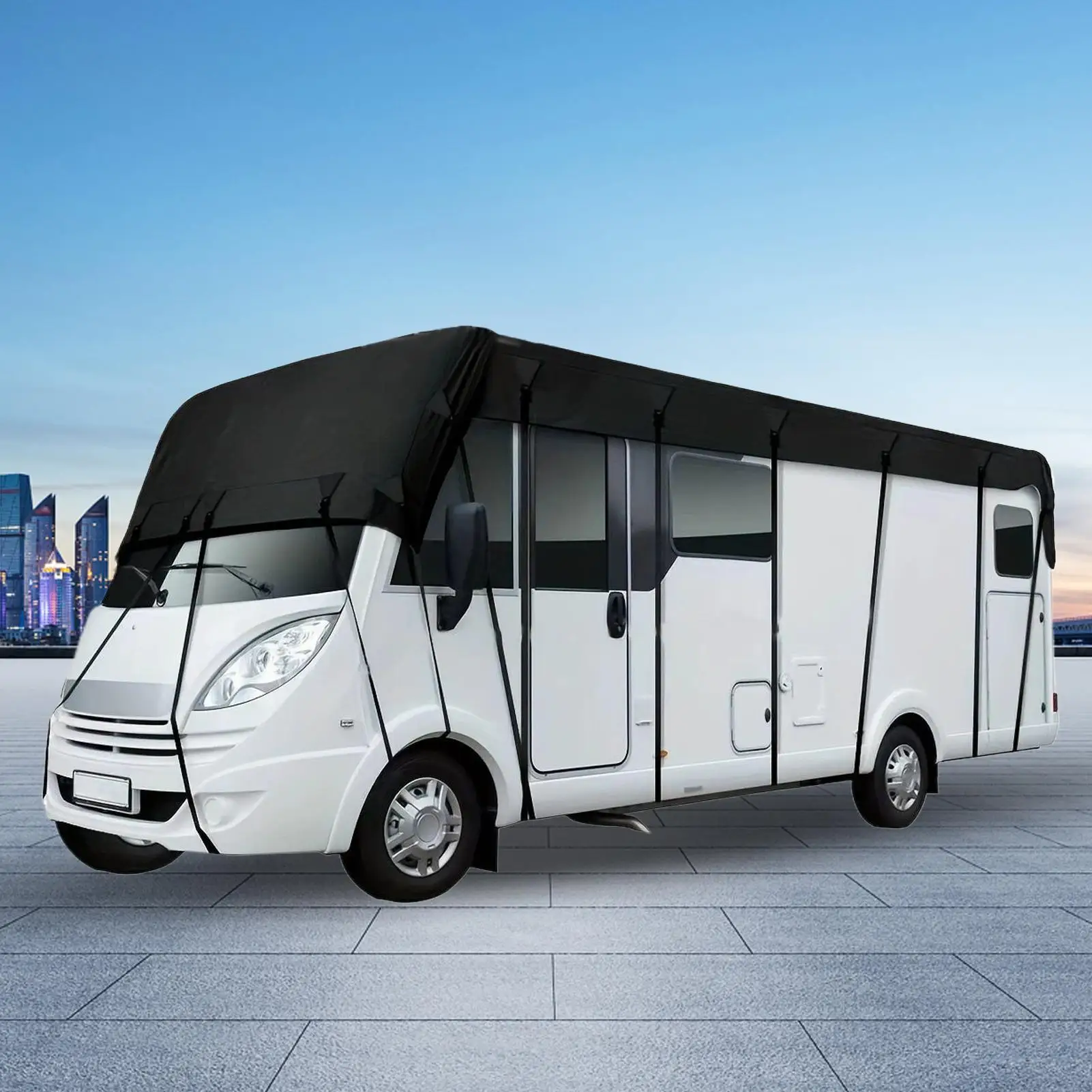 

RVs Tarp Snowproof Tear-Proof Protector Caravan Roof Protection Tarpaulin For Travel Trailer Caravan Motorhome Garden Yard