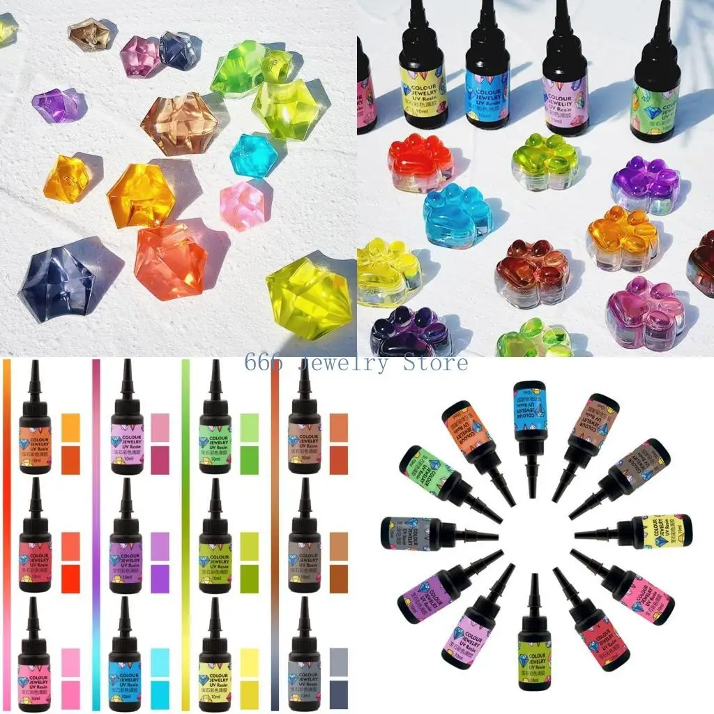 

F2TD Clear Ultraviolets Эпоксидная смола 12 Колоры Нетоксичная жесткая прозрачная клей для лечения солнечной свети