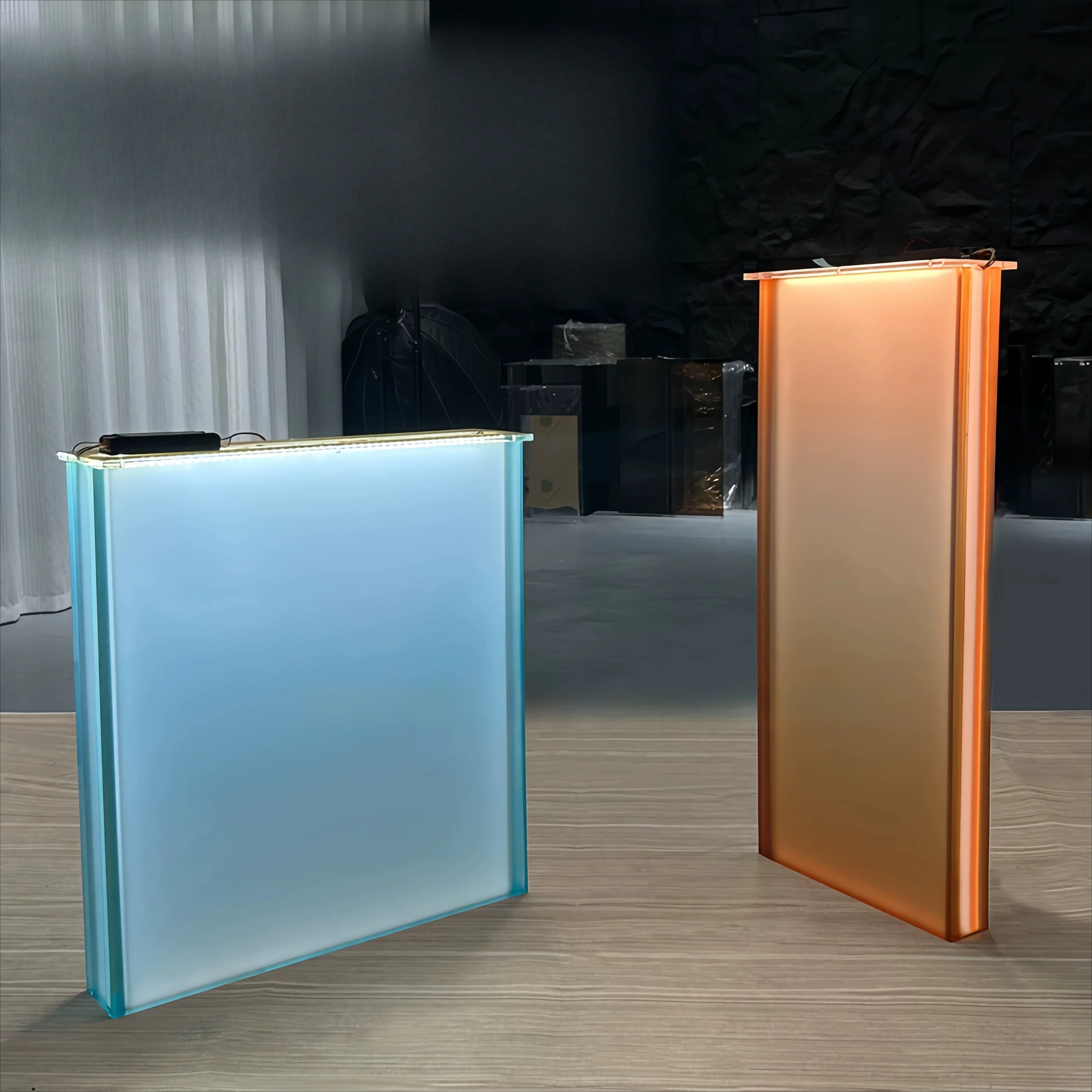 Acrylic luminous table legs villa bar island bar luminous legs matte gradual change stone pattern water ripple light box