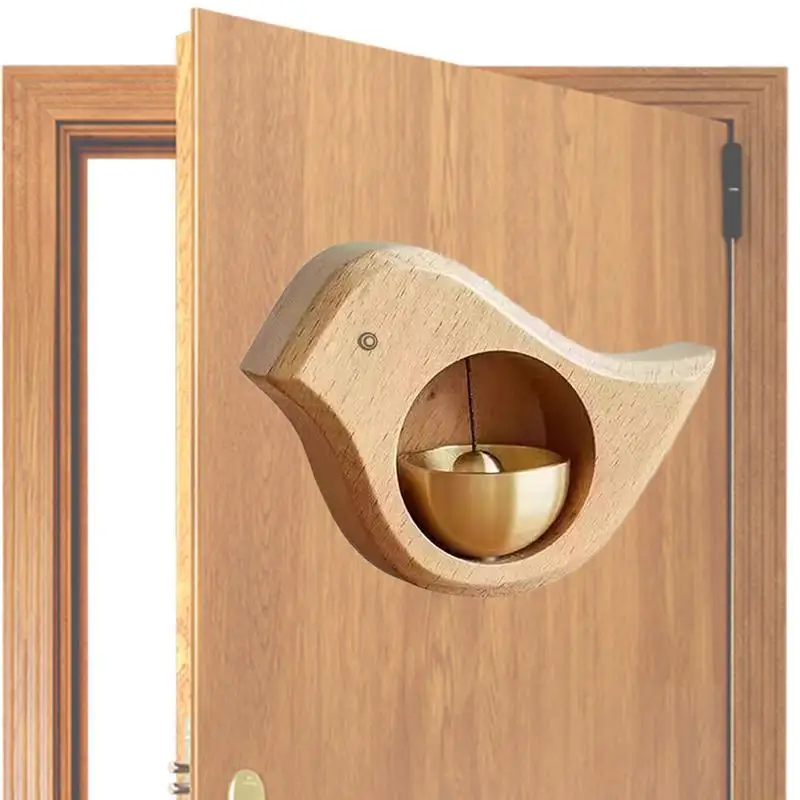 Magnetic Wood Doorbell Chimes Bird-shaped Magnetic Home Garden Welcome Wind Chime Suction Store Entrance Alert Refrigerator