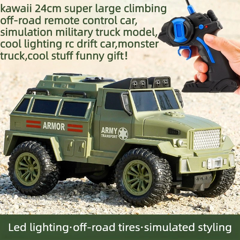 Cool Stuff Toy Car Funny Gift-Hot Kawaii Military Remote Control Car Model,Climbing Off-road Rc Cars,Monster Truck,Toys for Kids