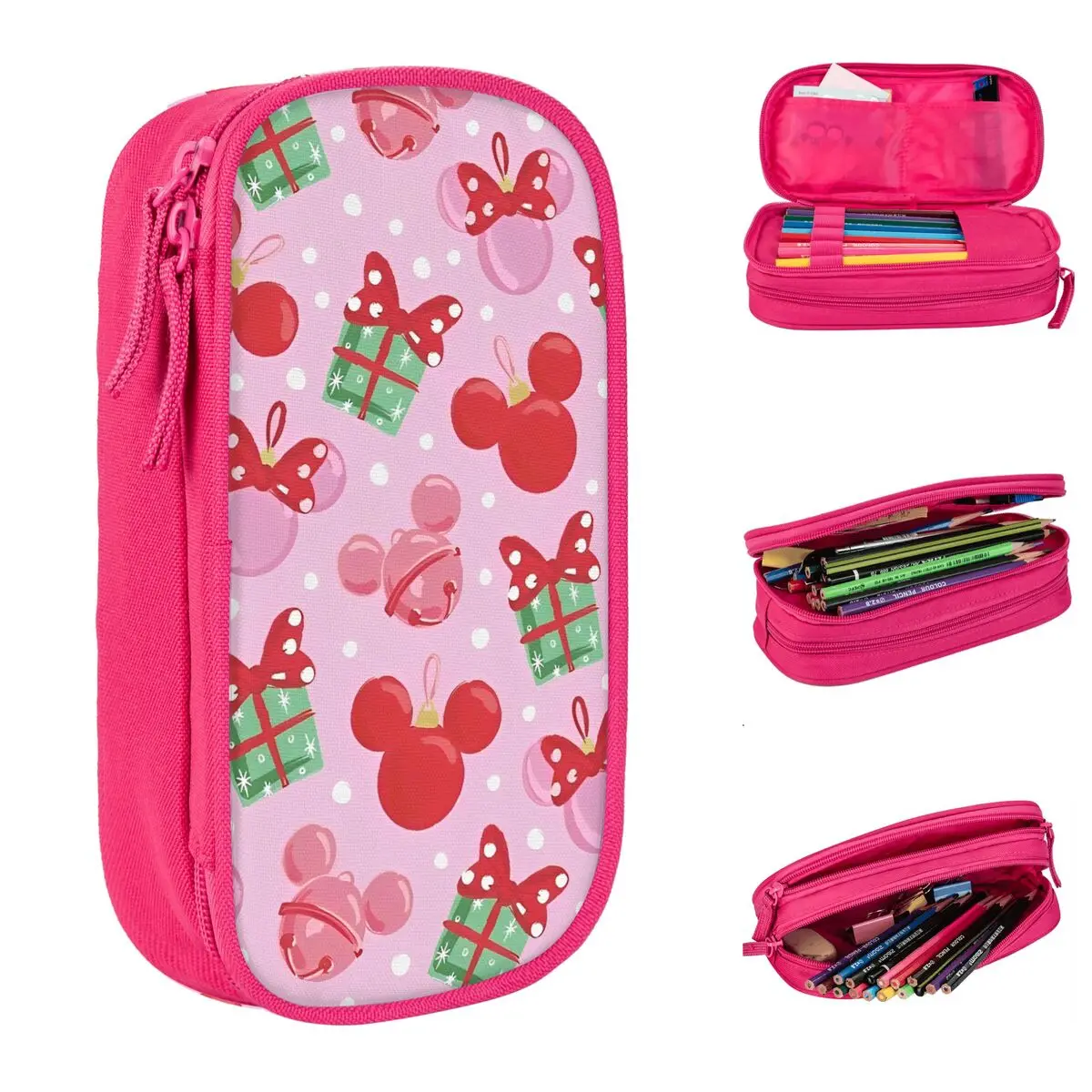 

Пеналы с Микки Маусом, мультяшные рождественские пеналы, держатель для ручек для студентов, сумки большой емкости, школьные принадлежности, подарочные канцелярские принадлежности