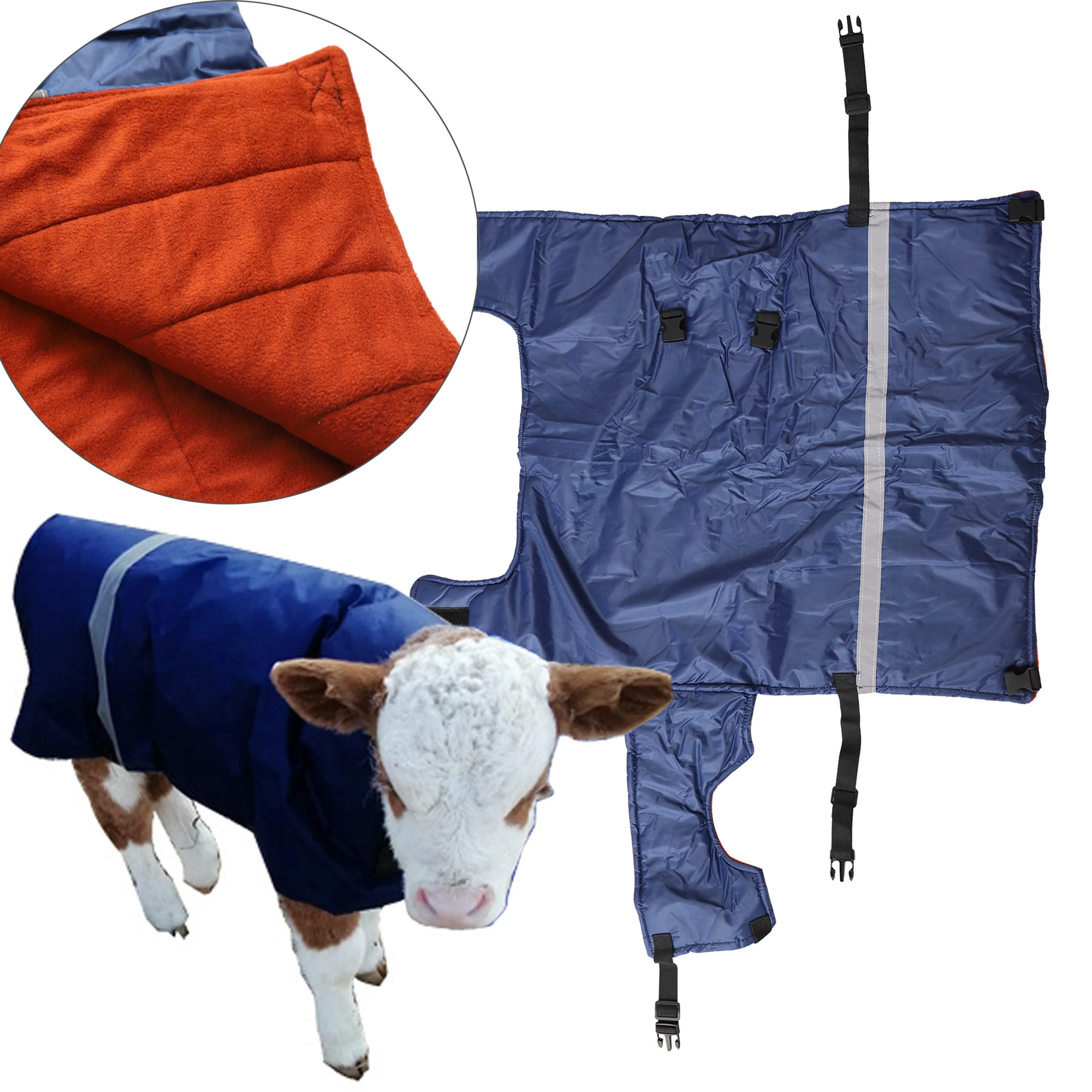 Cow Calf Vest Calf Cold protection Coat Thermal Suit Livestock Oxford Fabric Coat Wind-Proof and Water-Proof Calf Warm Clothing