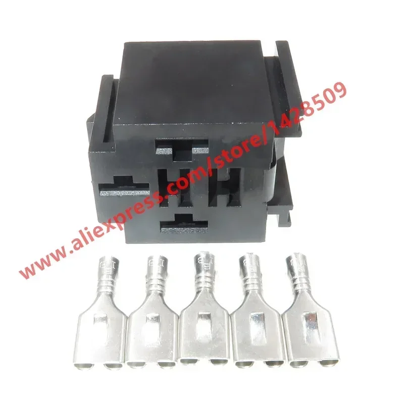 1 Set 5 Pin Automotive Relay Base Connector Relay Sockets With Terminals