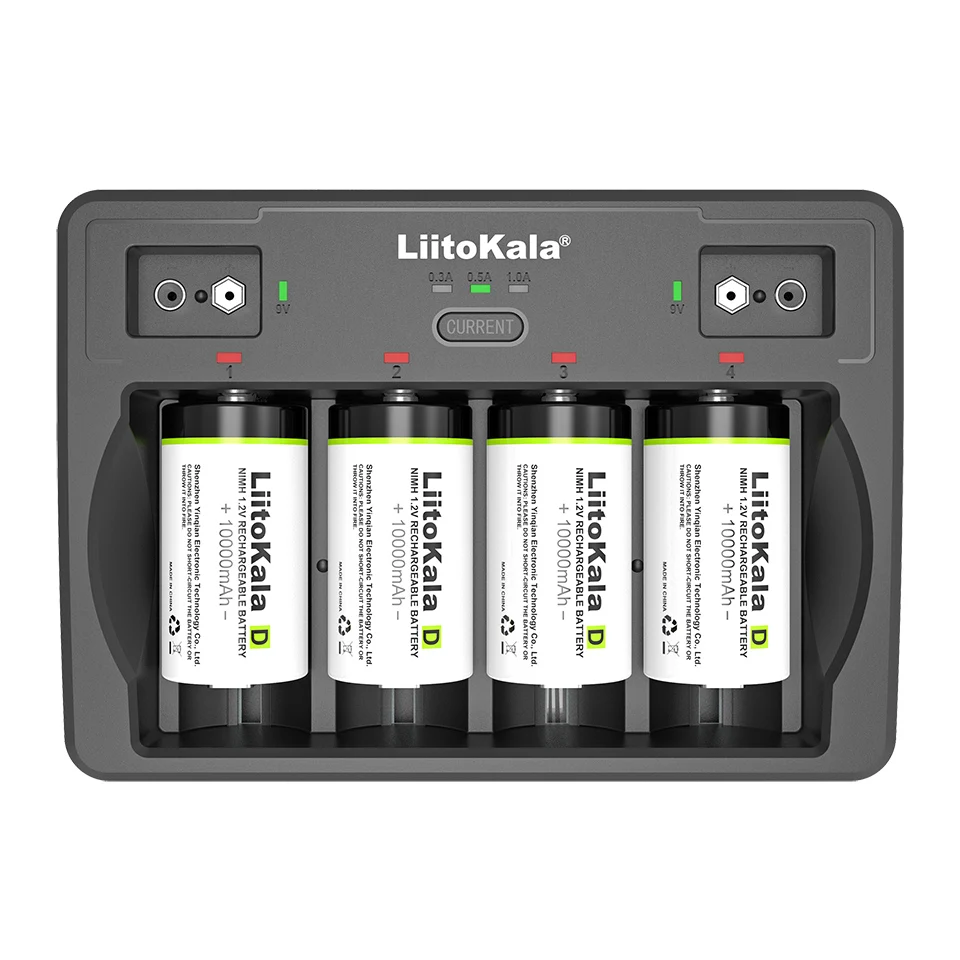 LiitoKala Lii-D4 9V 26650 18650 21700 18500 26700 16340 22650 AA AAA C SC D 3.7V 1.2V Lithium NiMH Smart Battery Charger