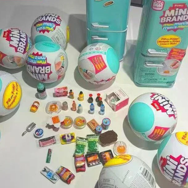 Surprise Mini Refrigerator Ball Series Blind Box Toys Mysterious Collection Mini DIY Girl Playing House Fill the Fridge Food