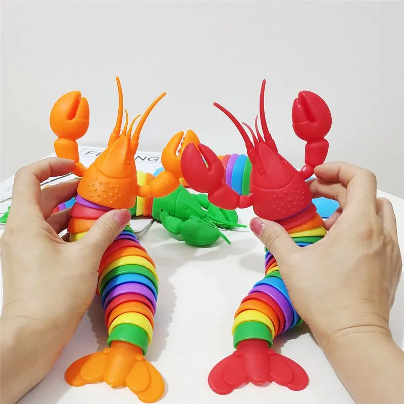 Model Rainbow Large Lobster Caterpillar Children\'s Fun Stress Relief Toys Decompression Toys for Children and Workers Free Time