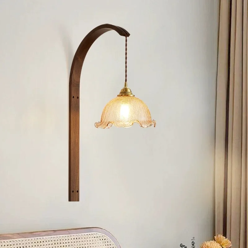 

wall lamp niche living room walnut bedroom bedside lamp entrance