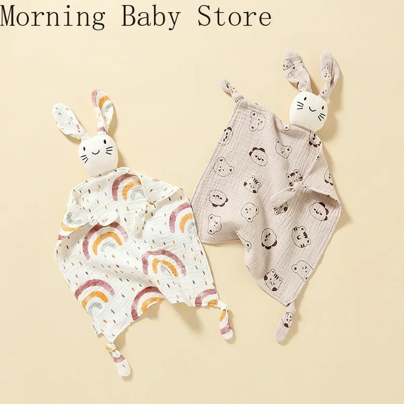Cartoon Printing Soothing Towel Baby Blanket Cotton Gauze Baby Infant Sleeping Doll Saliva Towel Toddler Toys Babies Items