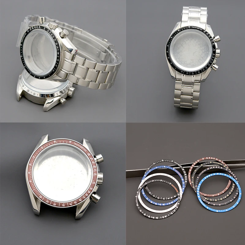 40mm Men's Watch Stainless Steel Case Multi-functional Men Luxury Suitable For Speed master VK63 VK64 Quartz Movement Gift