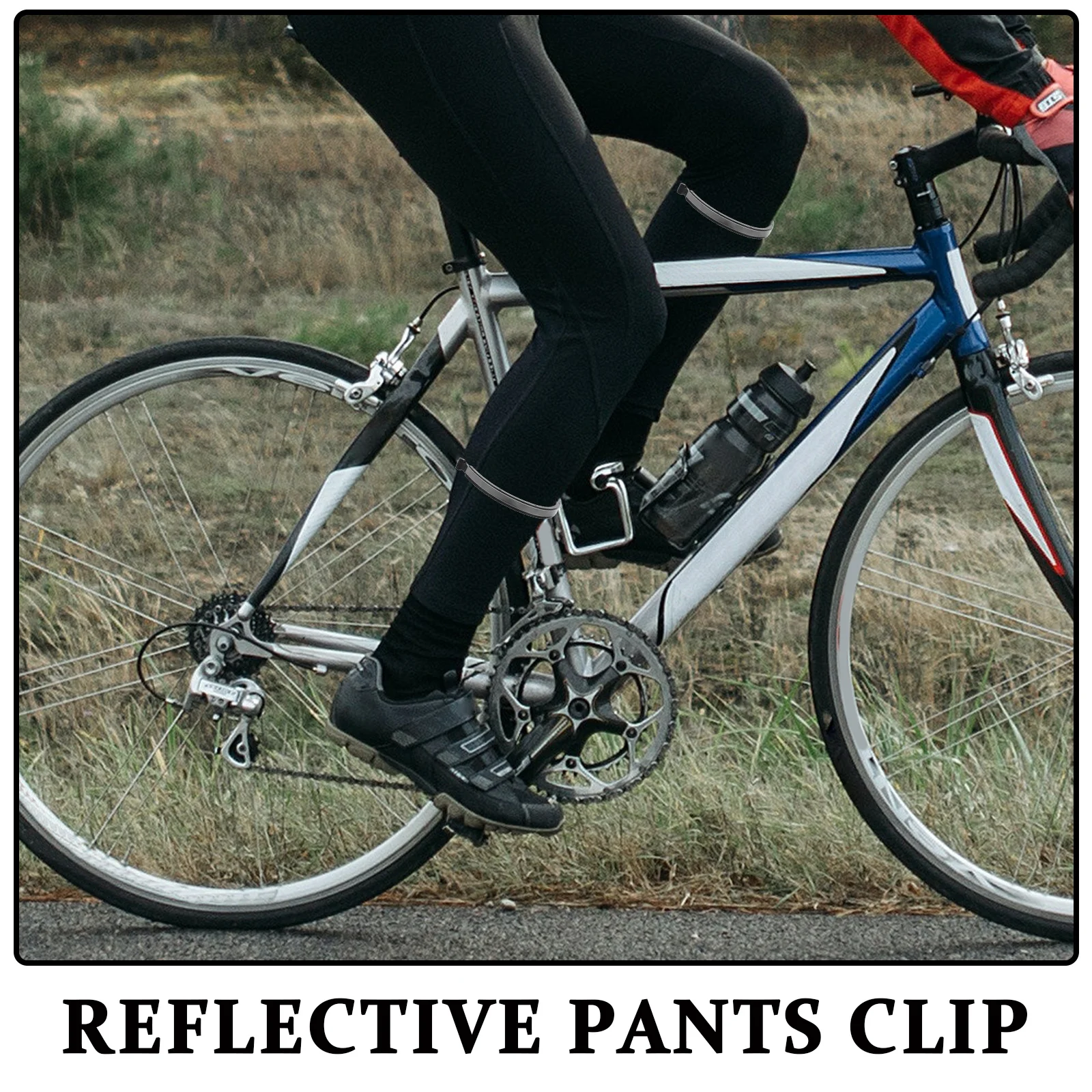 2 szt. Odblaskowe klipsy do spodni do biegania, regulowane klipsy do spodni rowerowych, wygodne akcesoria rowerowe zapewniające bezpieczeństwo podczas aktywności na świeżym powietrzu.