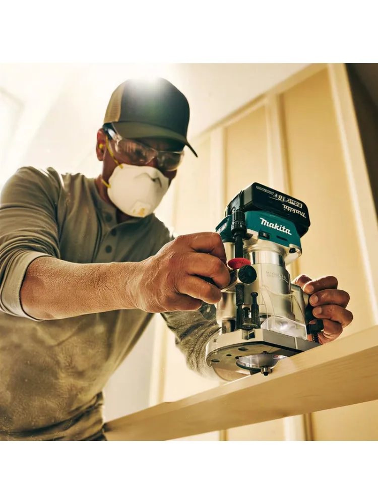 Originele Makita DRT52 18V LXT Accu Compacte Trim Router met variabele snelheid voor nauwkeurige randbewerking & sleufsnijden ? - afbeelding 2