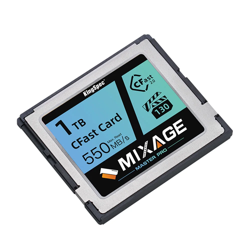 بطاقة ذاكرة KingSpec Cfast 2.0 256 جيجابايت 512 جيجابايت 1 تيرا بايت CFast SATA بطاقة ذاكرة IPC صناعية سرعة 450 ميجابايت/ثانية للفيديو عالي الدقة 4K