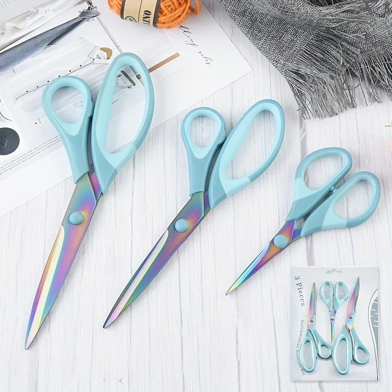 3-Piece Titanium Craft Scissors Set: Perfect For Sewing, Arts & School Projects!