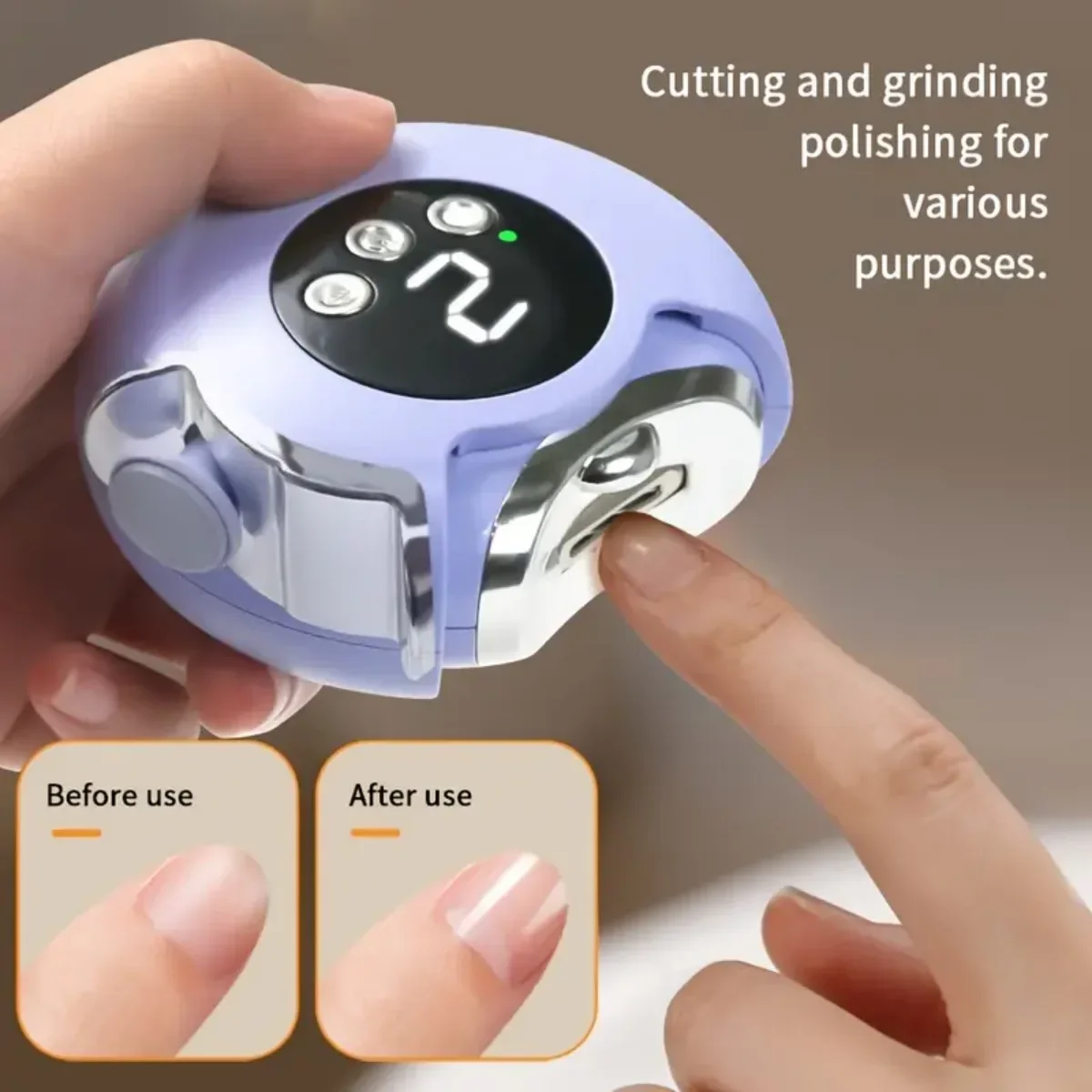 

Advanced 3 in 1 Electric Nail Clipper for Baby Adult Automatic Nail Clippers with Light Nails Trimmer Cutter Manicure Polishing