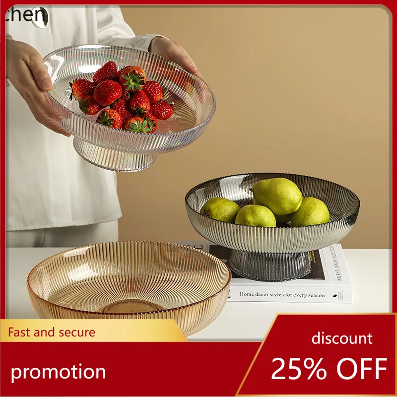 

ZML glass fruit tray for living room and home use, transparent snack, dried fruit, candy tray, fruit tray