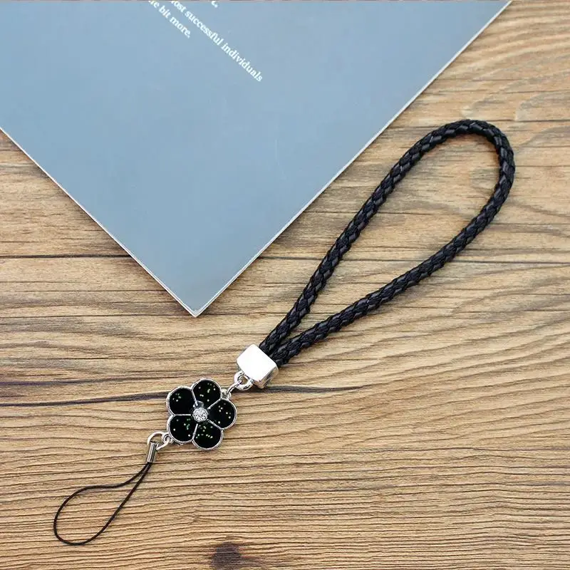 Solid Color Phone Wrist Strap, Colorful Flower Lanyard