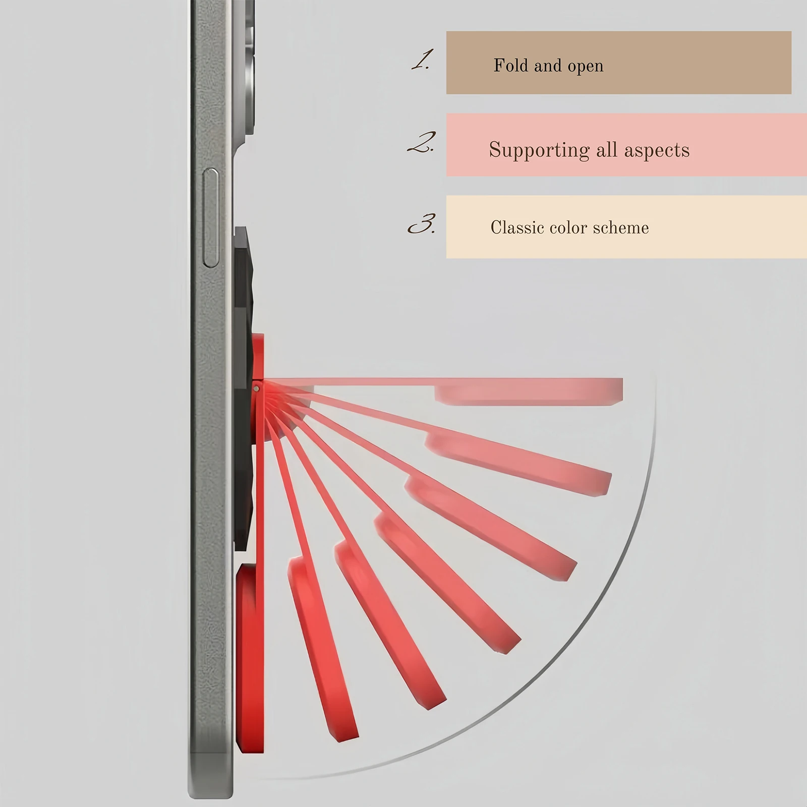 Soporte magnético de moda para teléfono para iPhone, 360 °   Rotación/90 °   Interruptor, material de aleación de aluminio compatible con MagSafe