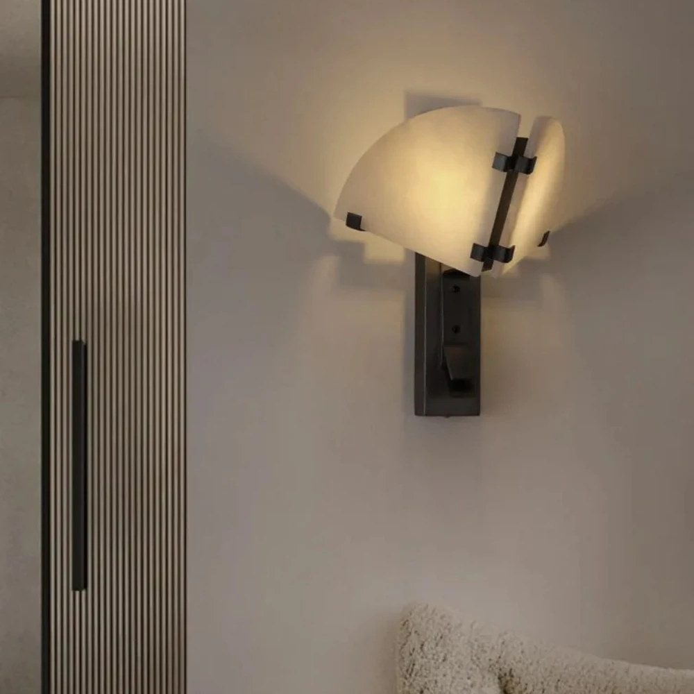 Russian Stainless Steel Marble Wall Lamp Minimalist LED Energy-saving Corridor Bathroom Bedroom Easy Installation Home Light