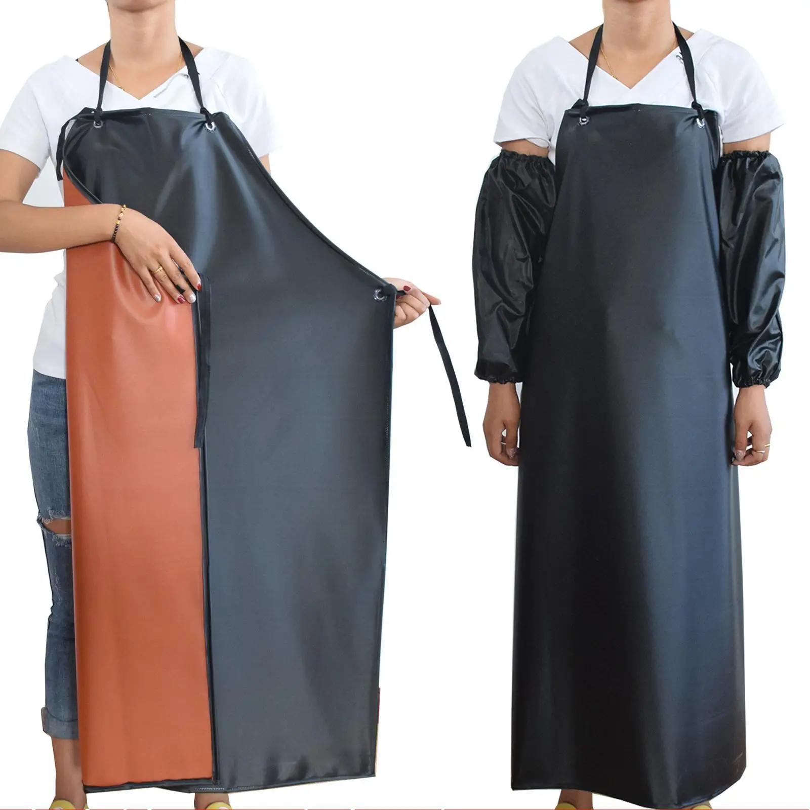 PVC Apron Oilproof Waterproof Apron for Food Processing Workshops Gardening