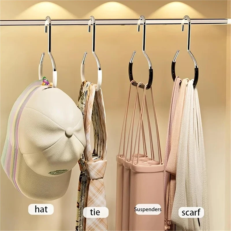 متعددة الاستخدامات الشماعات للربطات جولة هوك القبعات والأوشحة أكياس الصلب قوي دائم قبعة شماعات تخزين هوك وشاح منشفة رف معلق