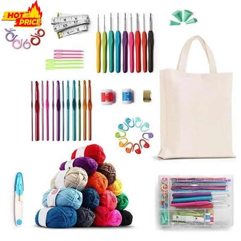 

Ergonomic Crochet Needle and Knitting Accessories with Crochet Bag