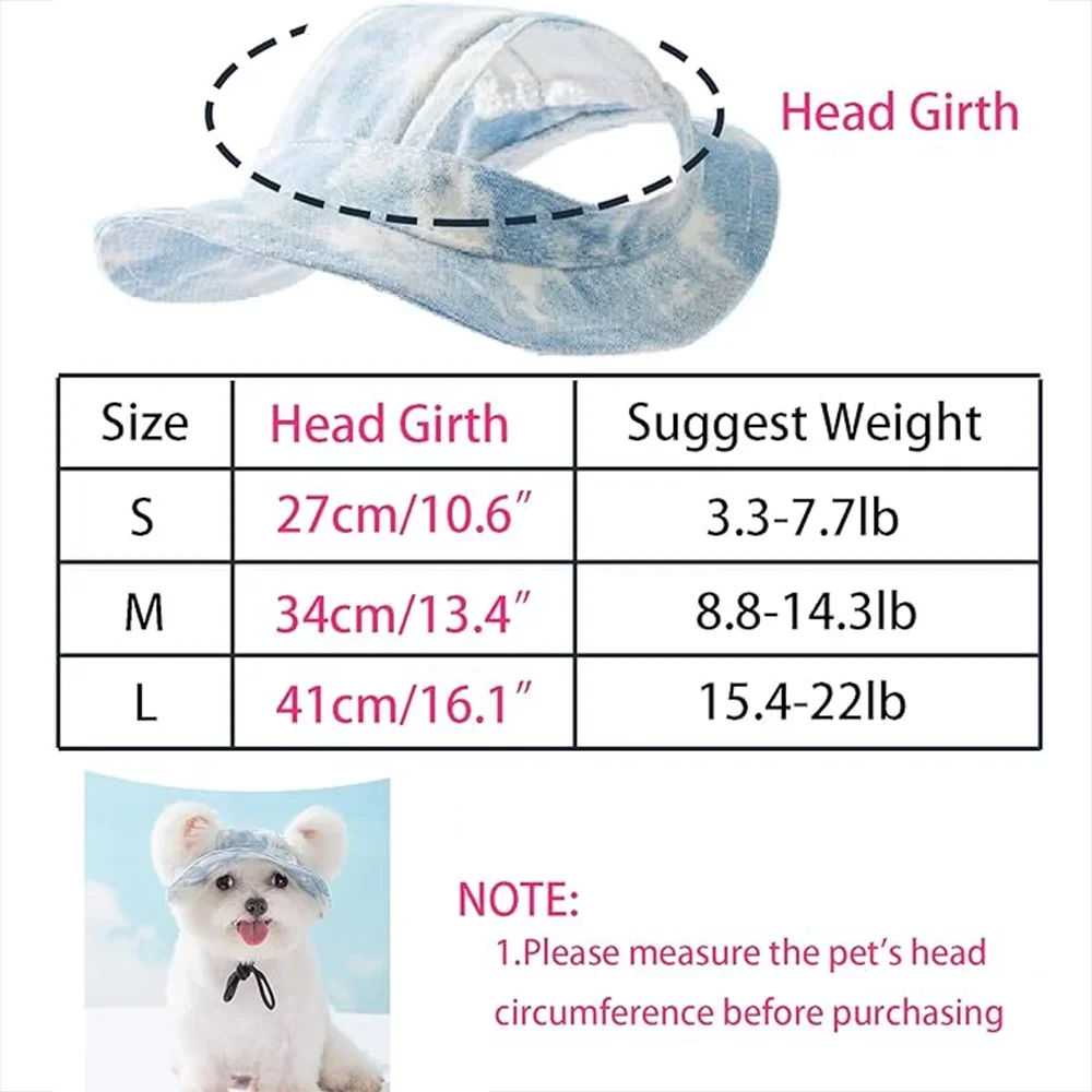 Tie-dyed Style Pets Hat with Ear Hole Dog Beach Visor Hat Sunhat for Cat Accessories Sun Cap Pet Outdoor Hat Supply for Dog Cos