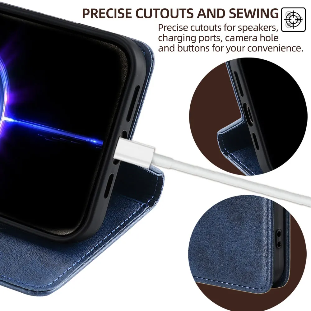 Business Magnetic Phone Case for Samsung Galaxy S25 Ultra S25 Plus Galaxy A56 A36 A26 A16 A06 M35 Leather Flip Protective Cover