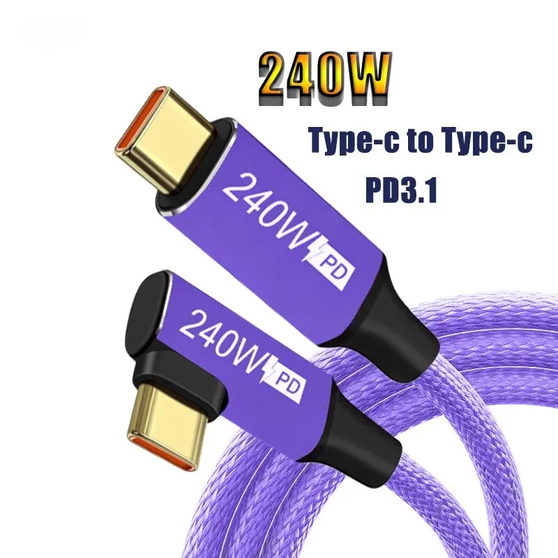 240W Data Cable 5A Suitable for Huawei Laptop Usb-C To C Xiaomi Qc3.0 Laptop Pd Dual Head Type-C240w Pd Charging Cable
