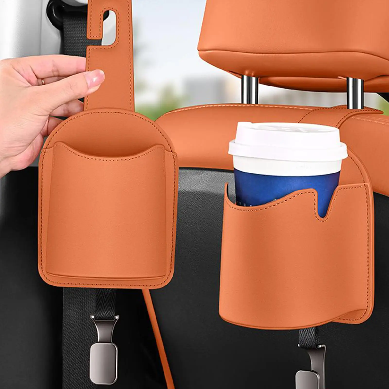Portavasos para asiento trasero de coche, contenedor automotriz multifuncional, portavasos para asiento trasero de coche, gancho para reposacabezas para camión de viaje