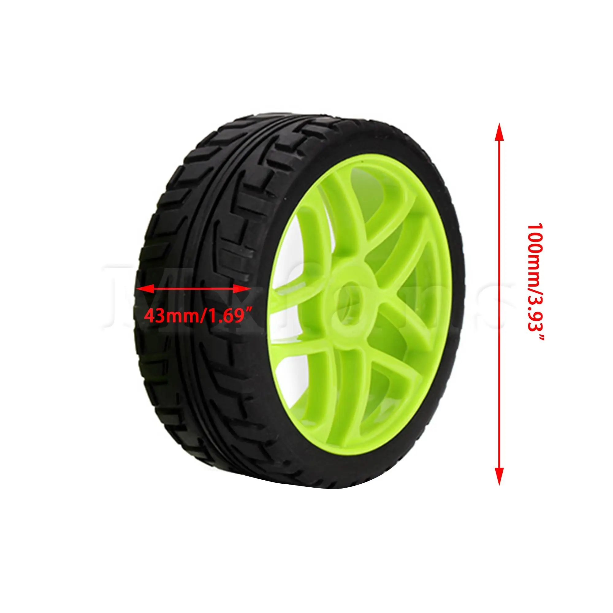 Mxfans 4pcs RC 1:8 Grip Pattern Tires & Five-star Wheels Replacement For Off-road Car