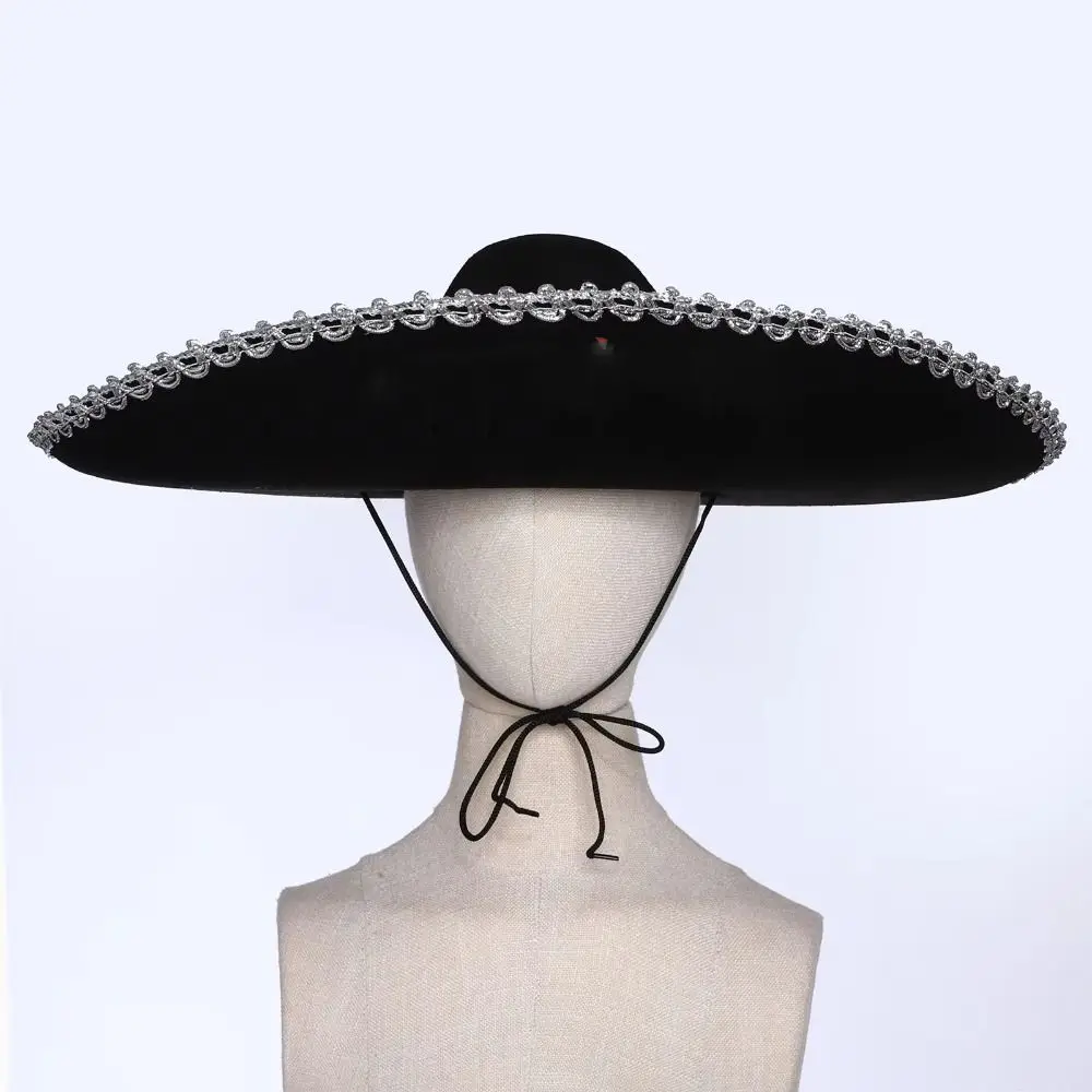 Czarny kapelusz meksykański w stylu vintage dla dzieci, kapelusz do występów scenicznych, kapelusz na święta, kapelusz magika, kapelusz do cosplayu dla dzieci, kapelusz na imprezę kostiumową