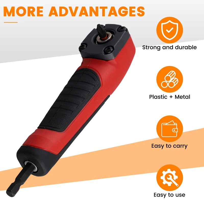 Adaptateur d'extension de tige de proposition à angle droit, tournevis magnétique, perceuse hexagonale, support de douille, outil emballé, résistant à 90, 1/4 pouces