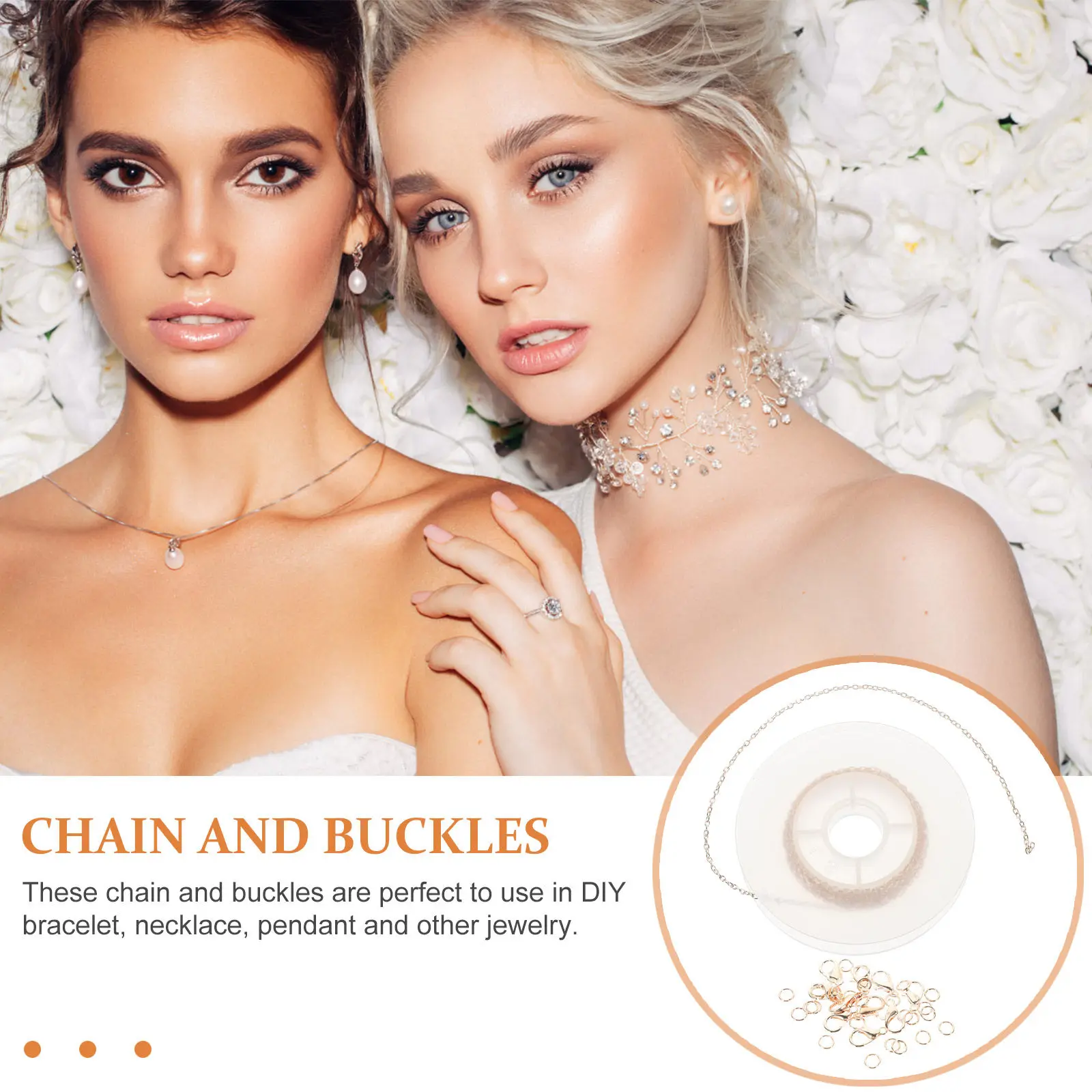 

1Set Electroplated Chain Accessories Smooth Metal Chain for Jewelry Elegant DIY Bracelet Necklace Craft Supplies