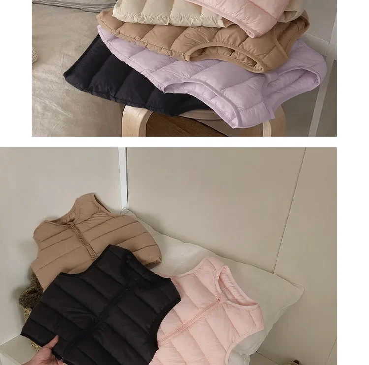 Leichte Baumwollweste für Babys, Herbst- und Wintermodell, warmes, ärmelloses Oberteil für Mädchen und Jungen, Freizeitweste für Kinder, ärmelloses, gefüttertes Innenfutter. – Detail 11