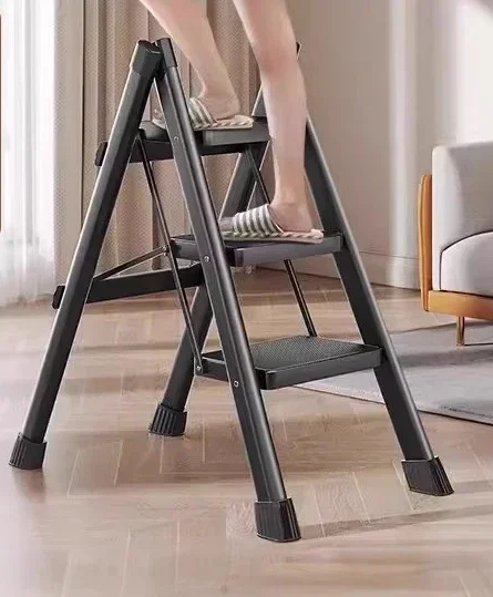 

Hot Sales Ladder Household Folding Telescopic Small Portable Three-step Ladder Stool Multifunctional