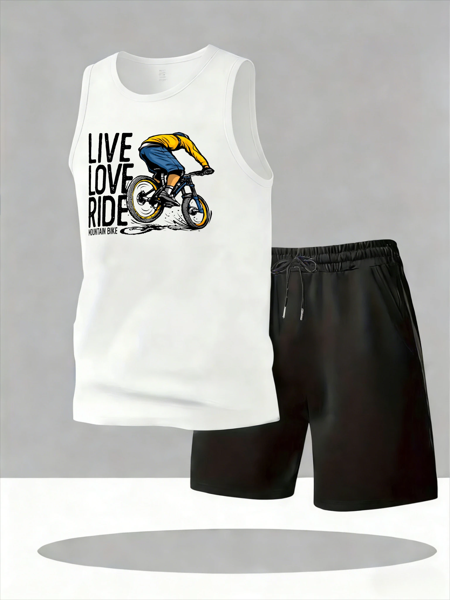 

Men's Tank Top Sets 2026 Summer Quick drying running men's sports suit crewneck 2 piece set seaside Breathable sports oversize