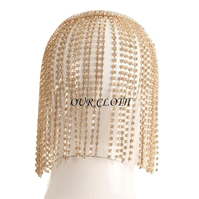 

Female Party Headpiece Glittering Headchain Women Hair Jewelry Head Covering Y1AC