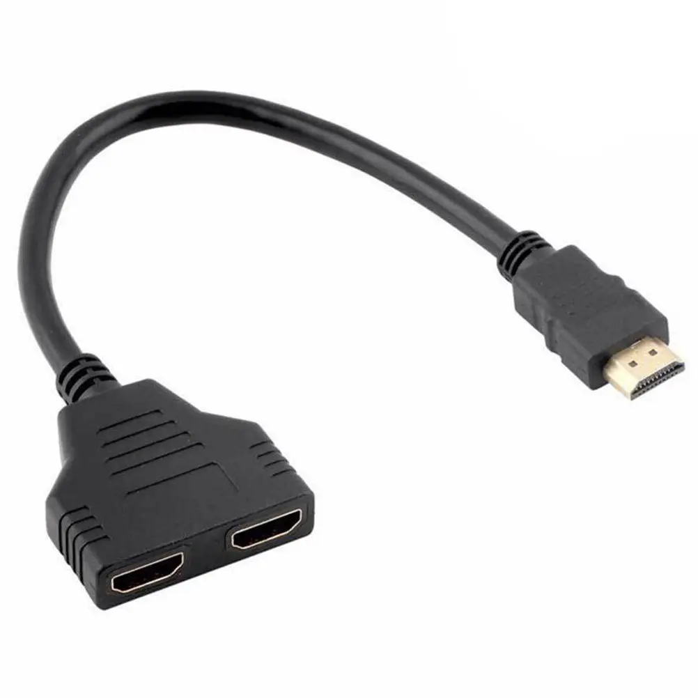 

Video Splitter Male to Dual Female Adapter Cable for Dual Monitor LCD LED TV 1 Out Video Splitter Adapter Display