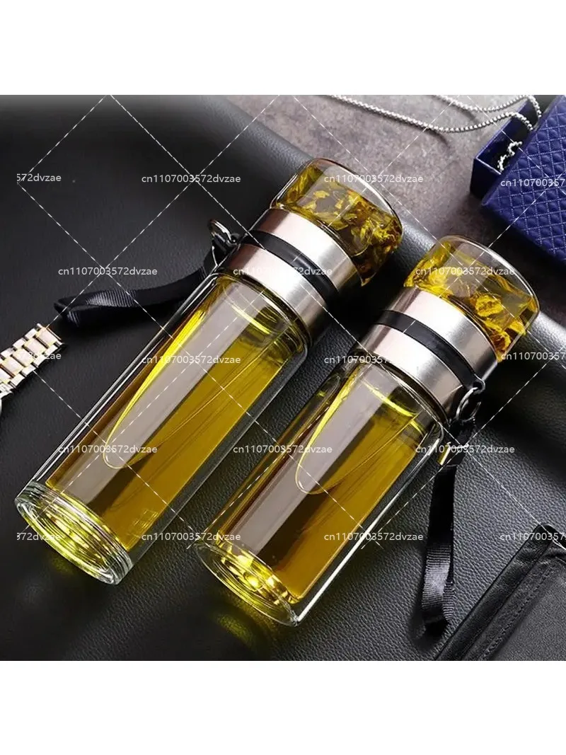 Tea Water Bottle High Borosilicate Glass Double Layer Tea Water Cup Infuser Tumbler Drinkware Water Bottle With Tea Filter