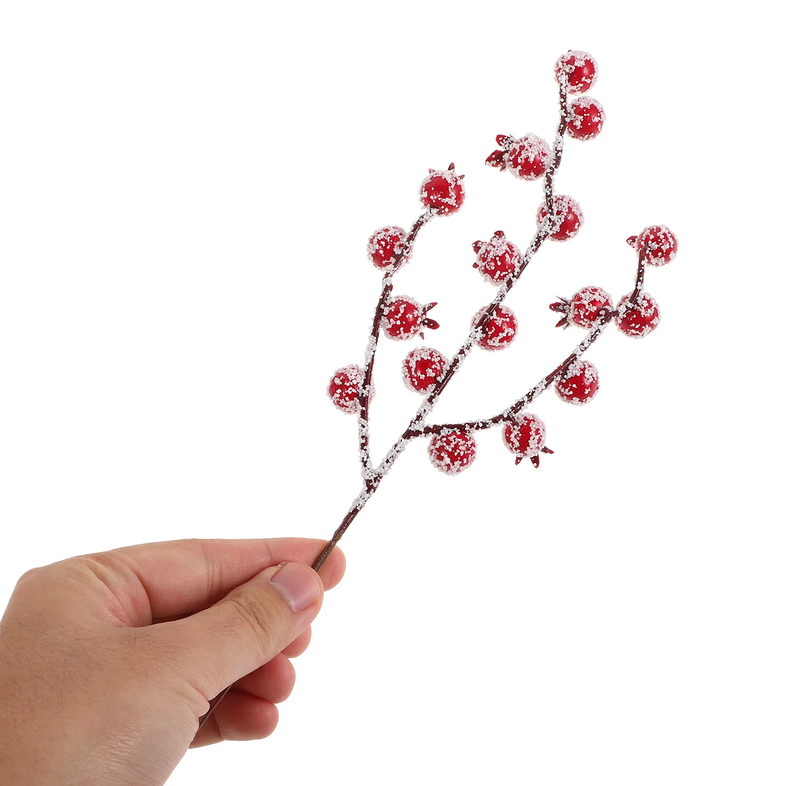 15 قطعة من فروع التوت الاصطناعي لديكور المنزل، يختار سيقان التوت الأحمر لترتيبات الزهور #3