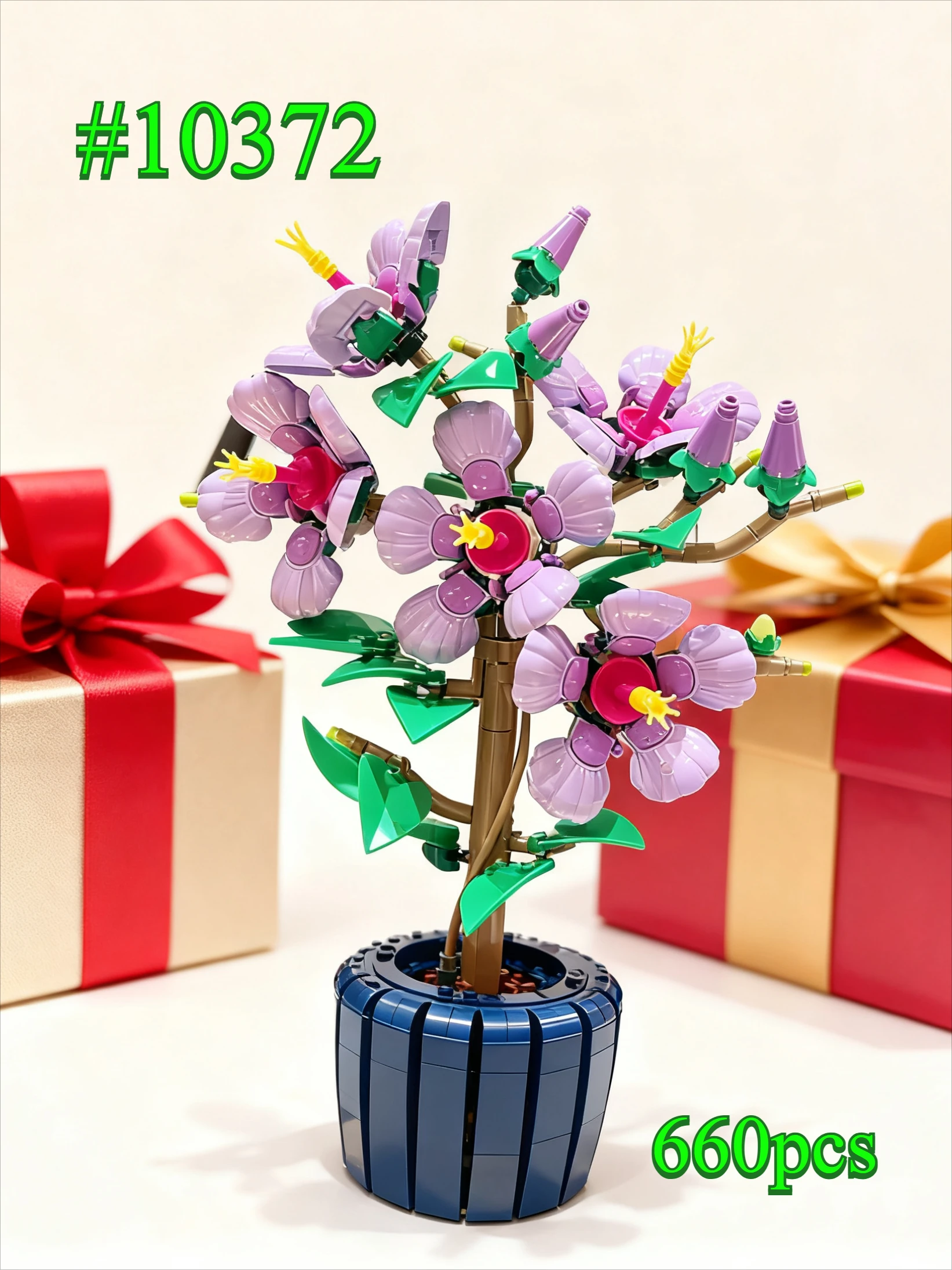 BOTANICAI COLLECTION Ensembles de blocs de construction de fleurs d'hibiscus 10372 compatibles avec Legoed Convient aux cadeaux de Noël, 660 pièces