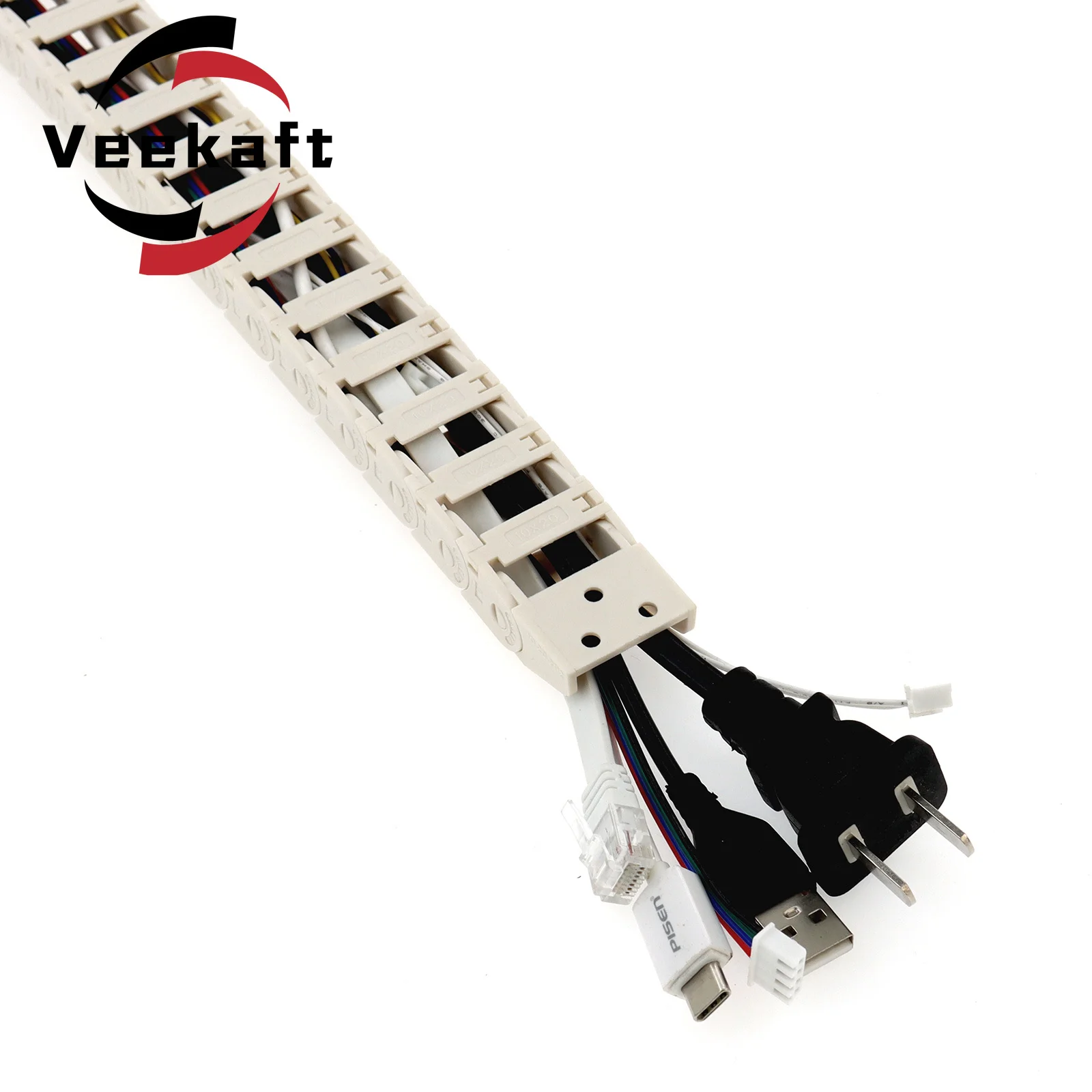 

100 шт. белых кабельных мостов PA66 открытого типа 10x15 - 1 м длиной с коннектором для ЧПУ и 3D-принтеров Voron